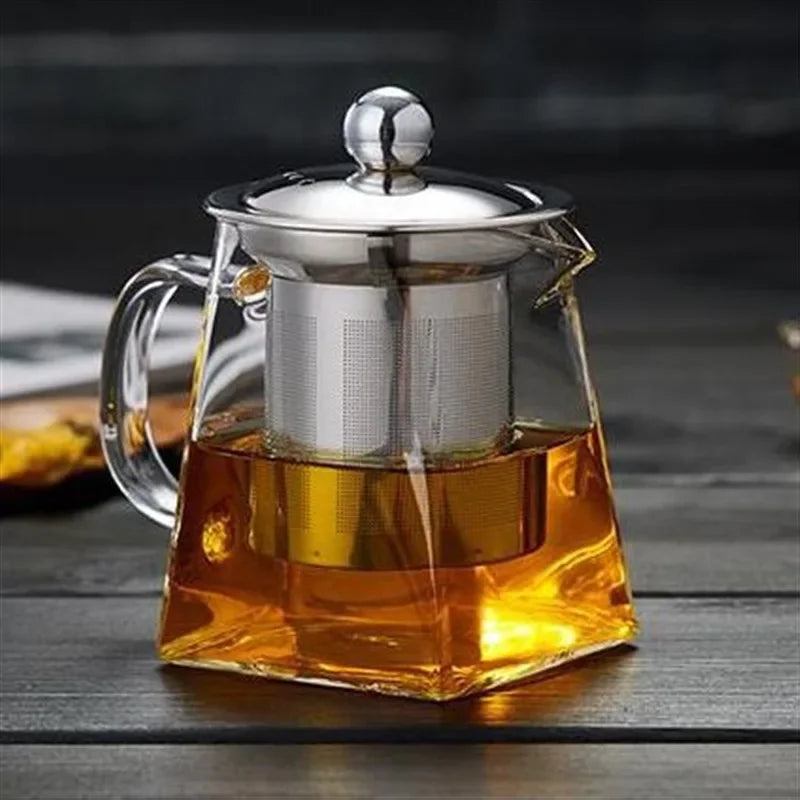 DecorBites™ Glass Teapot Infuser Tea Set Kettle Maker, Jug Teaware Kitchen Bar Home