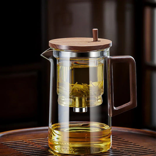 DecorBites™ Glass Teapot Filter Kettle Set Heat Resistant One-button Household Tea Maker